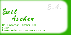 emil ascher business card